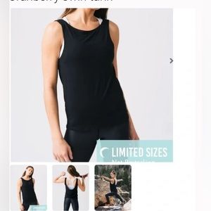 Zyia Swirl Twist Back Tank - Black - Size L